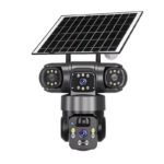 Outdoor Triple Lens 6MP 4G Solar Powered Ptz Security Camera