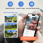 Solar Powered Street Floodlight With Dual Lens Security CCTV Camera Outdoor 4G V380 App