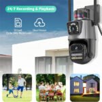 Dual Lens Security Motion Detection PTZ CCTV IP Network WiFi Camera Outdoor Waterproof