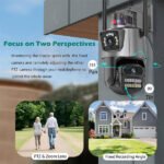 Dual Lens Security Motion Detection PTZ CCTV IP Network WiFi Camera Outdoor Waterproof