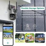 Dual Lens Security Motion Detection PTZ CCTV IP Network WiFi Camera Outdoor Waterproof