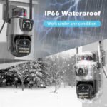 Dual Lens Security Motion Detection PTZ CCTV IP Network WiFi Camera Outdoor Waterproof
