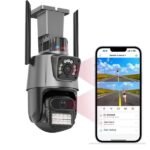 Dual Lens Security Motion Detection PTZ CCTV IP Network WiFi Camera Outdoor Waterproof