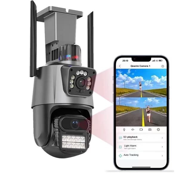 Dual Lens Security Motion Detection PTZ CCTV IP Network WiFi Camera Outdoor Waterproof