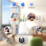 Full color Night Vision E27 socket Lamp Lighting Surveillance Camera Home Security Wireless WiFi Light Bulb PTZ Network CCTV Camera