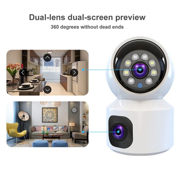 Dual Lens Indoor 4G Smart Camera 4MP Wireless WiFi Indoor Camera Security Surveillance CCTV PTZ Camera Baby Monitor