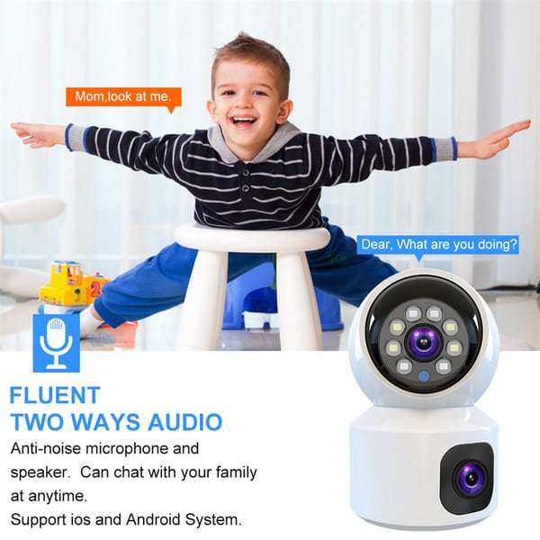 Dual Lens Indoor 4G Smart Camera 4MP Wireless WiFi Indoor Camera Security Surveillance CCTV PTZ Camera Baby Monitor