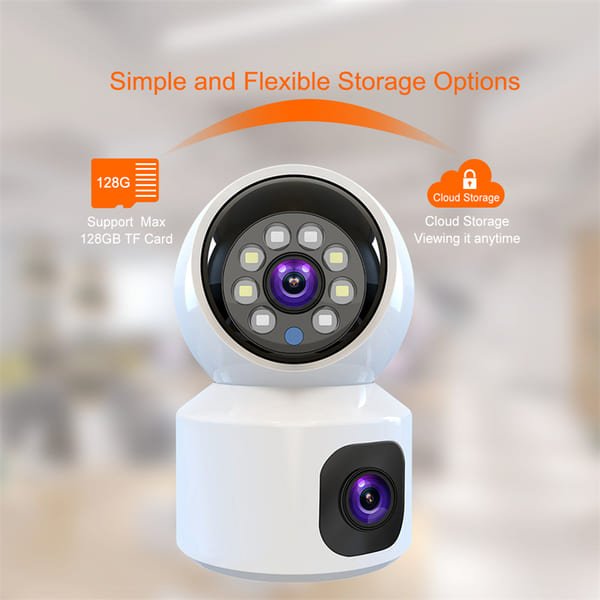 Dual Lens Indoor 4G Smart Camera 4MP Wireless WiFi Indoor Camera Security Surveillance CCTV PTZ Camera Baby Monitor