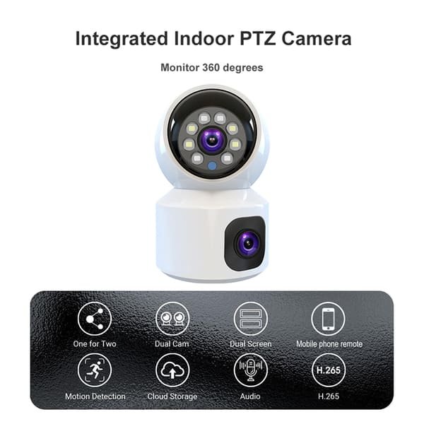Dual Lens Indoor 4G Smart Camera 4MP Wireless WiFi Indoor Camera Security Surveillance CCTV PTZ Camera Baby Monitor