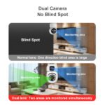 Dual lenses Home Security Mini Dome Camera Wireless WiFi Smart PTZ Camera 4MP HD