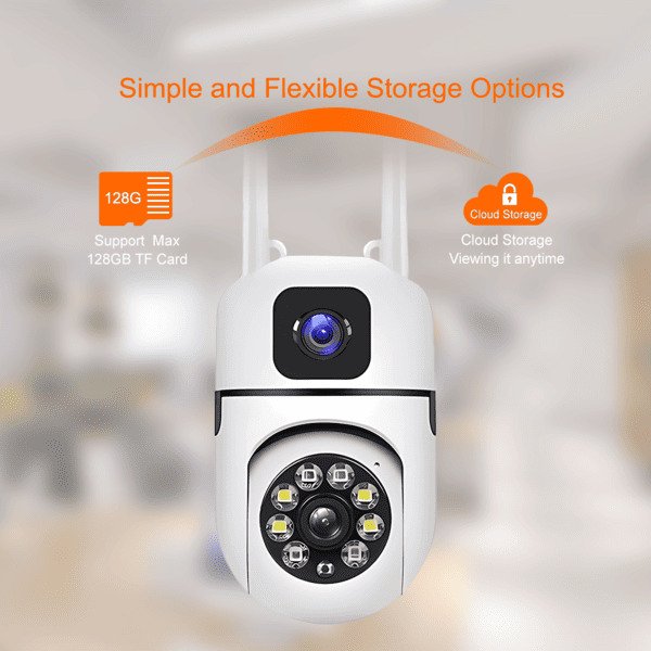 Dual lenses Home Security Mini Dome Camera Wireless WiFi Smart PTZ Camera 4MP HD