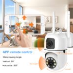 Dual lenses Home Security Mini Dome Camera Wireless WiFi Smart PTZ Camera 4MP HD
