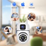 Dual lenses Home Security Mini Dome Camera Wireless WiFi Smart PTZ Camera 4MP HD