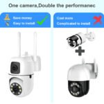 Dual lenses Home Security Mini Dome Camera Wireless WiFi Smart PTZ Camera 4MP HD