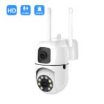 Dual lenses Home Security Mini Dome Camera Wireless WiFi Smart PTZ Camera 4MP HD