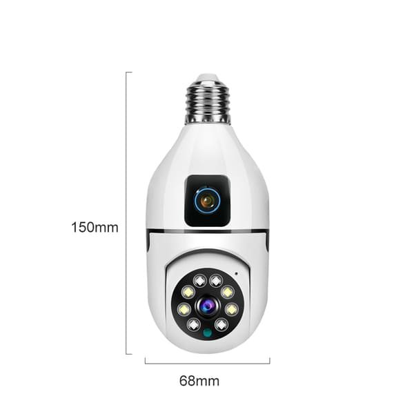 Dual lens light bulb ptz cameras V380 App 4MP E27 Smart Light Bulb Camera