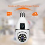Dual lens light bulb ptz cameras V380 App 4MP E27 Smart Light Bulb Camera
