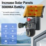 True 3 Lenses 6MP Low Power Solar Powered PTZ Security Camera 4G V380 Pro App