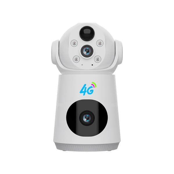 Dual Lens Camera 4G Indoor Home Security PTZ Battery Camera With Built-in 4000 MAh Battery 