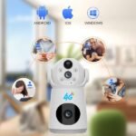 Dual Lens Camera 4G Indoor Home Security PTZ Battery Camera With Built-in 4000 MAh Battery 