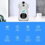 Dual Lens Camera 4G Indoor Home Security PTZ Battery Camera With Built-in 4000 MAh Battery 