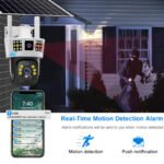 V380 Pro Dual Lens three Screens WiFi Solar Ptz Battery Camera Two-way Voice 4G Outdoor PTZ Camera With Solar panel