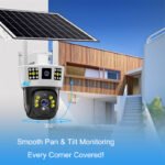 V380 Pro Dual Lens three Screens WiFi Solar Ptz Battery Camera Two-way Voice 4G Outdoor PTZ Camera With Solar panel