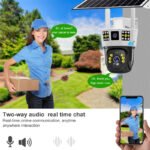 V380 Pro Dual Lens three Screens WiFi Solar Ptz Battery Camera Two-way Voice 4G Outdoor PTZ Camera With Solar panel
