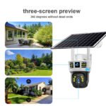 V380 Pro Dual Lens three Screens WiFi Solar Ptz Battery Camera Two-way Voice 4G Outdoor PTZ Camera With Solar panel