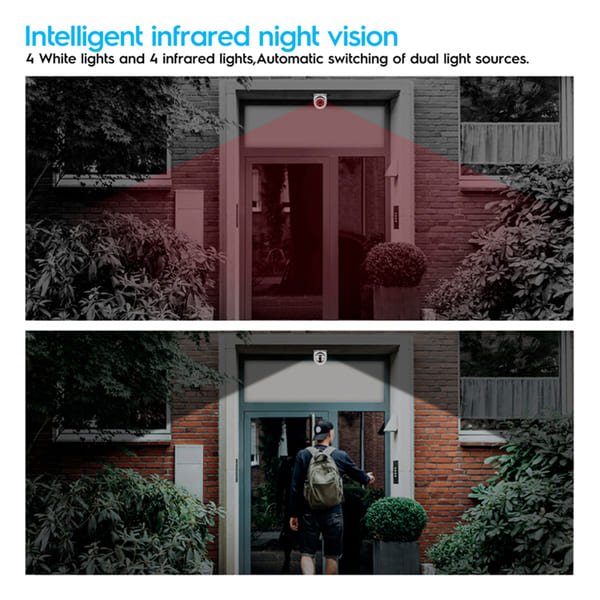 1080P E27 indoor Single len WiFi Light Bulb PTZ Camera V380 App