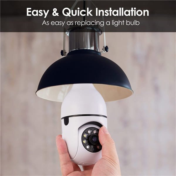 1080P E27 indoor Single len WiFi Light Bulb PTZ Camera V380 App