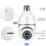 1080P E27 indoor Single len WiFi Light Bulb PTZ Camera V380 App