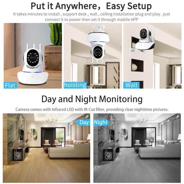 V380 Pro Home Security IP CCTV Camera 1080p 2MP Wireless WiFi Smart Camera for Indoor Use