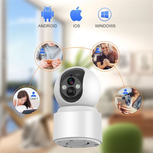 4G Smart Indoor Camera 3MP Home Security PTZ Battery Camera With Built-in 6000 MAh Battery 