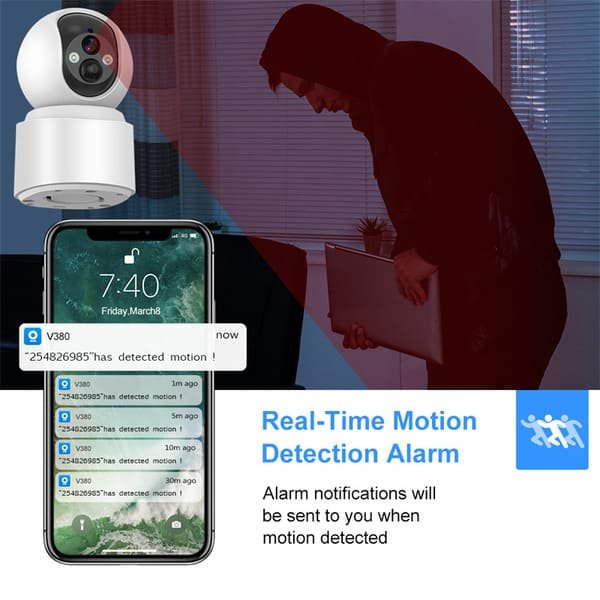 4G Smart Indoor Camera 3MP Home Security PTZ Battery Camera With Built-in 6000 MAh Battery 