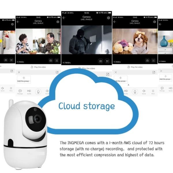 Smart WiFi Wireless 1080P HD Baby Monitor Camera with Pan-Tilt Two-Way Audio Night Vision Motion Detection