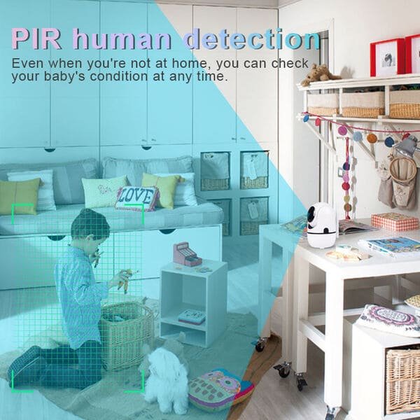 Smart WiFi Wireless 1080P HD Baby Monitor Camera with Pan-Tilt Two-Way Audio Night Vision Motion Detection