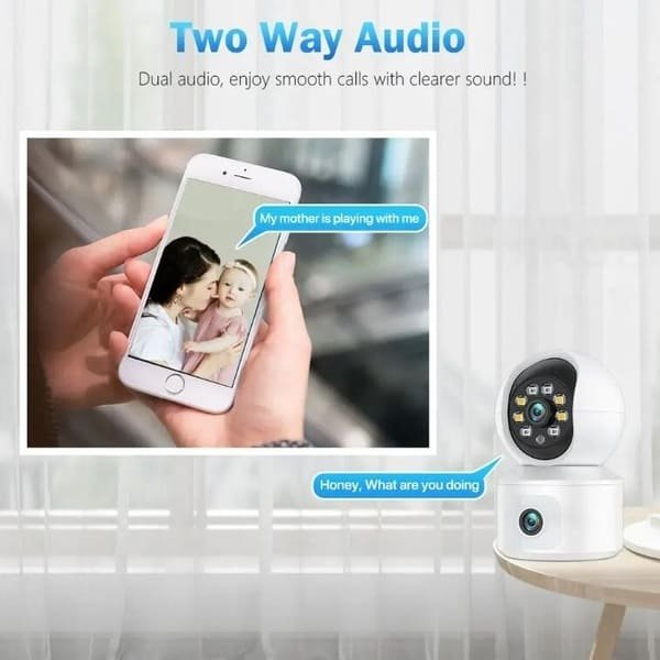 Smart Home Indoor Wireless 2.4G WiFi PTZ CCTV Security Camera 4MP Double Lens WiFi Network Camera