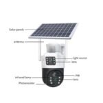 Dual Lens Solar Powered PTZ Cameras 4MP 4G V380 App Outdoor WiFi Solar CCTV Security Camera