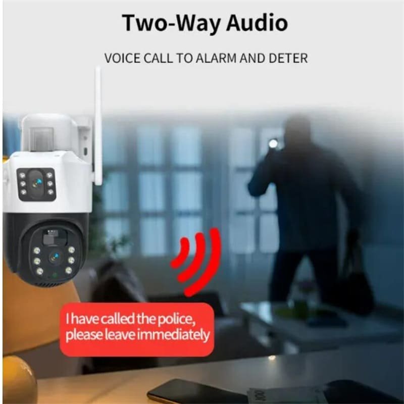 Dual Lens Solar Powered PTZ Cameras 4MP 4G V380 App Outdoor WiFi Solar CCTV Security Camera