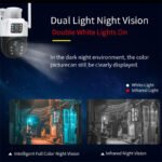 Dual Lens Solar Powered PTZ Cameras 4MP 4G V380 App Outdoor WiFi Solar CCTV Security Camera