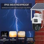 Dual Lens Solar Powered PTZ Cameras 4MP 4G V380 App Outdoor WiFi Solar CCTV Security Camera