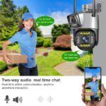 4MP Dual Lens 4G Security PTZ Camera 4G V380 Pro App With External Power Adapter