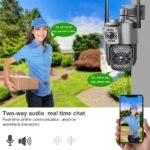 Dual Lens WiFi Camera V380 Pro Outdoor Waterproof Two Way Audio Color Night Vision Human Detection Wireless 4G Network PTZ Camera