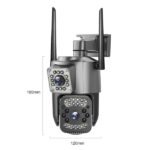 Dual Lens WiFi Camera V380 Pro Outdoor Waterproof Two Way Audio Color Night Vision Human Detection Wireless 4G Network PTZ Camera