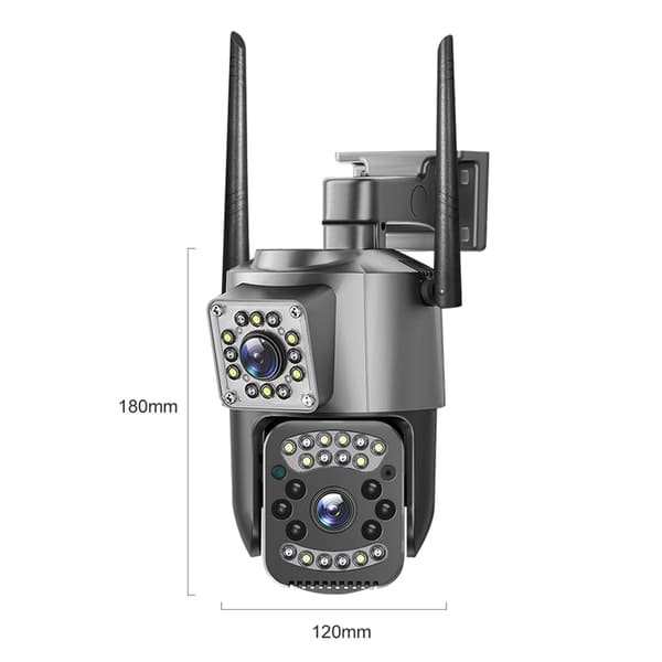 Dual Lens WiFi Camera V380 Pro Outdoor Waterproof Two Way Audio Color Night Vision Human Detection Wireless 4G Network PTZ Camera