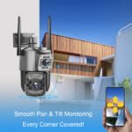 Dual Lens WiFi Camera V380 Pro Outdoor Waterproof Two Way Audio Color Night Vision Human Detection Wireless 4G Network PTZ Camera
