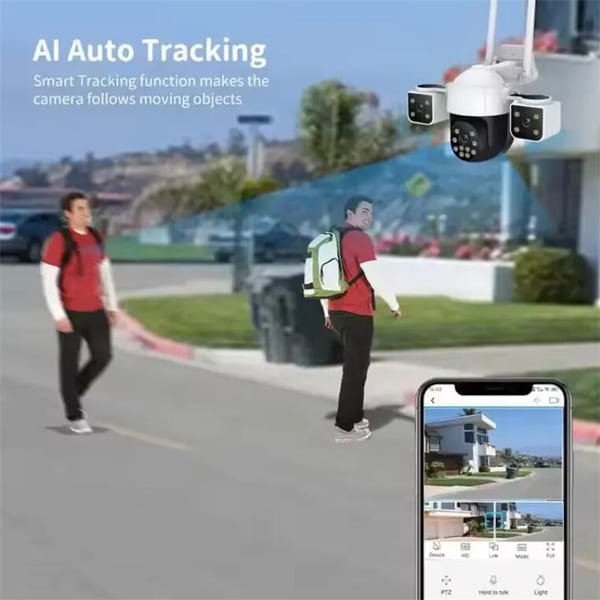 6MP HD CCTV Camera 4G Triple lens Video Surveillance Outdoor Two-Way Audio Security WiFi Ip Camera