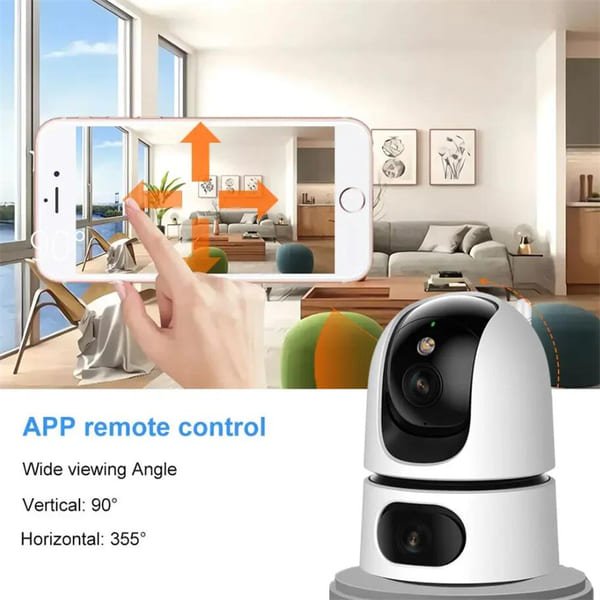 Indoor Dual Lens Smart Home Wireless WiFi PTZ Camera V380 Pan Tilt Two Way Audio HD 4MP Home Security Camera