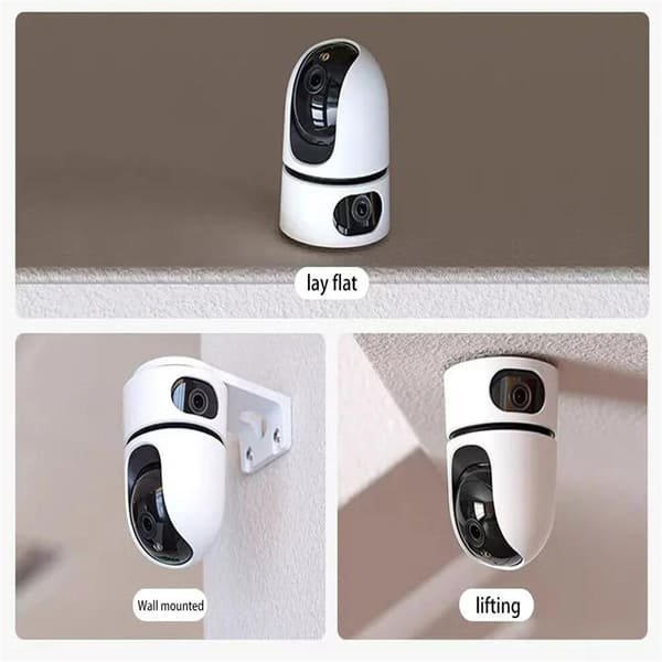 Indoor Dual Lens Smart Home Wireless WiFi PTZ Camera V380 Pan Tilt Two Way Audio HD 4MP Home Security Camera